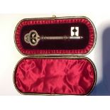 A quality Sterling Silver Victorian hall marked Presentation key engraved around the key shaft