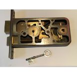 An unusual salesman‰€™s sample chubb horizontal Mortise lock. With visible mechanisms key working