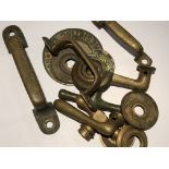 A collection of cast brass safe furniture