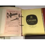A Chubb Salesman illustrated catalogue and price list dated 1960 containing all their locking