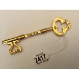 A solid brass commemorative key M.L.A GB 1958-1983. Length 17cm, one of a limited edition