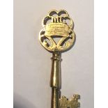 A Quality Vintage brass presentation key presented to Miss Starmer on the opening of West Loftus