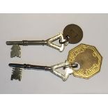An interesting House of Commons Gibbon's master key and one othe House of Commons key number 13. (2)