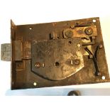 A Victorian Prison cell door lock with original Key from Liverpool Bridewell Prison. Working lock.
