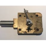 A Solid Brass unusual Safe lock with two keys. 8x7cm.