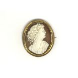 A Victorian shell cameo brooch, measuring approx 5