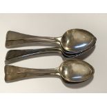 6 heavy hallmarked silver teaspoons, approx 135g,