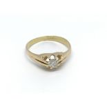 An 18carat Gold Gypsy type ring set with a brillia