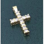 18ct gold and diamond cross pendant.