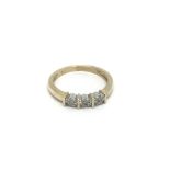 A 9carat gold ring set with three diamonds ring si