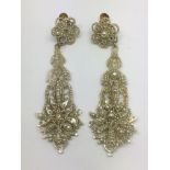 A pair of Victorian mother of pearl fancy earrings