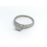 A 9ct white gold and diamond 0.36ct solitare diamo