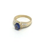 An 18carat gold ring set with a Ceylon Sapphire fl