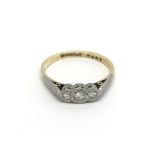 An 18ct gold, platinum and diamond ring, approx 2.