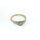 18ct gold and .20ct solitare diamond, (O), 1.6g.