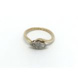 A 1920s 18ct gold and diamond ring, (I), 2g.