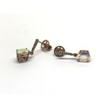 A pair of 9ct diamond and mystic topaz earrings, a