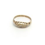 A Victorian 18ct gold and diamond ring (P), 1.9g.