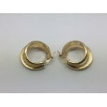 A pair of 14ct gold earrings in Greek key pattern,