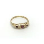 An 18carat gold ring set with RubyÕs and diamonds.