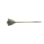 A German Art Nouveau silver and enamel stick pin,
