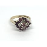 A 9ct diamond and ruby ring, approx 3.13g