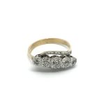 An 18carat gold ring set with diamonds. Ring size