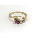 An 18carat gold ring set with a good size pear sha