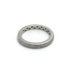 A 9carat white gold ring set with two rows of diam