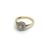 18ct yellow gold and diamond set ring, (L), 3.4g.