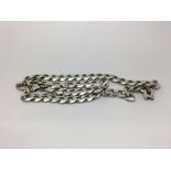 A heavy silver curb chain necklace, approx 63g.