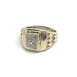 A Gents 18carat gold ring set with a a rectangular