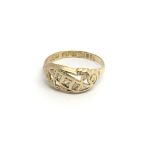 An 18carat gold ring set with an open pattern of d