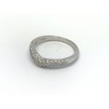 A modern 18carat white gold ring wish bone shape a