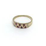 An 18carat gold ring set with a pattern of two row