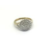 A 9carat gold diamond cluster ring size N
