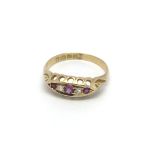 A Victorian 18ct Gold ruby and diamond Ring (M). 2