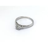 A 9carat gold white solitaire diamond ring the dia