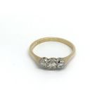 18ct yellow gold 3 stone diamond ring, approx 0.50