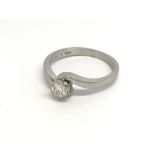 A Platinum ring set with a brilliant cut solitaire