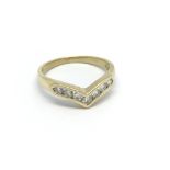 An 18carat Gold wish bone shaped ring set with a r