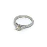 A .950 Platinum and 0.40ct diamond ring, (N), 4.6g