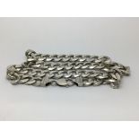 A heavy silver curb chain necklace, approx 90g.