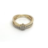 An 18carat gold ring of good design with a double