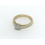 An 18ct gold solitaire diamond ring, approx .25ct,