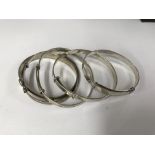 5 silver bangles