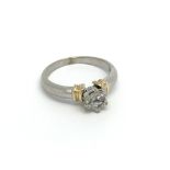 An 18ct white gold and 3 marquise diamonds, ring,