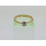 An 18ct gold and platinum diamond ring, approx 0.4