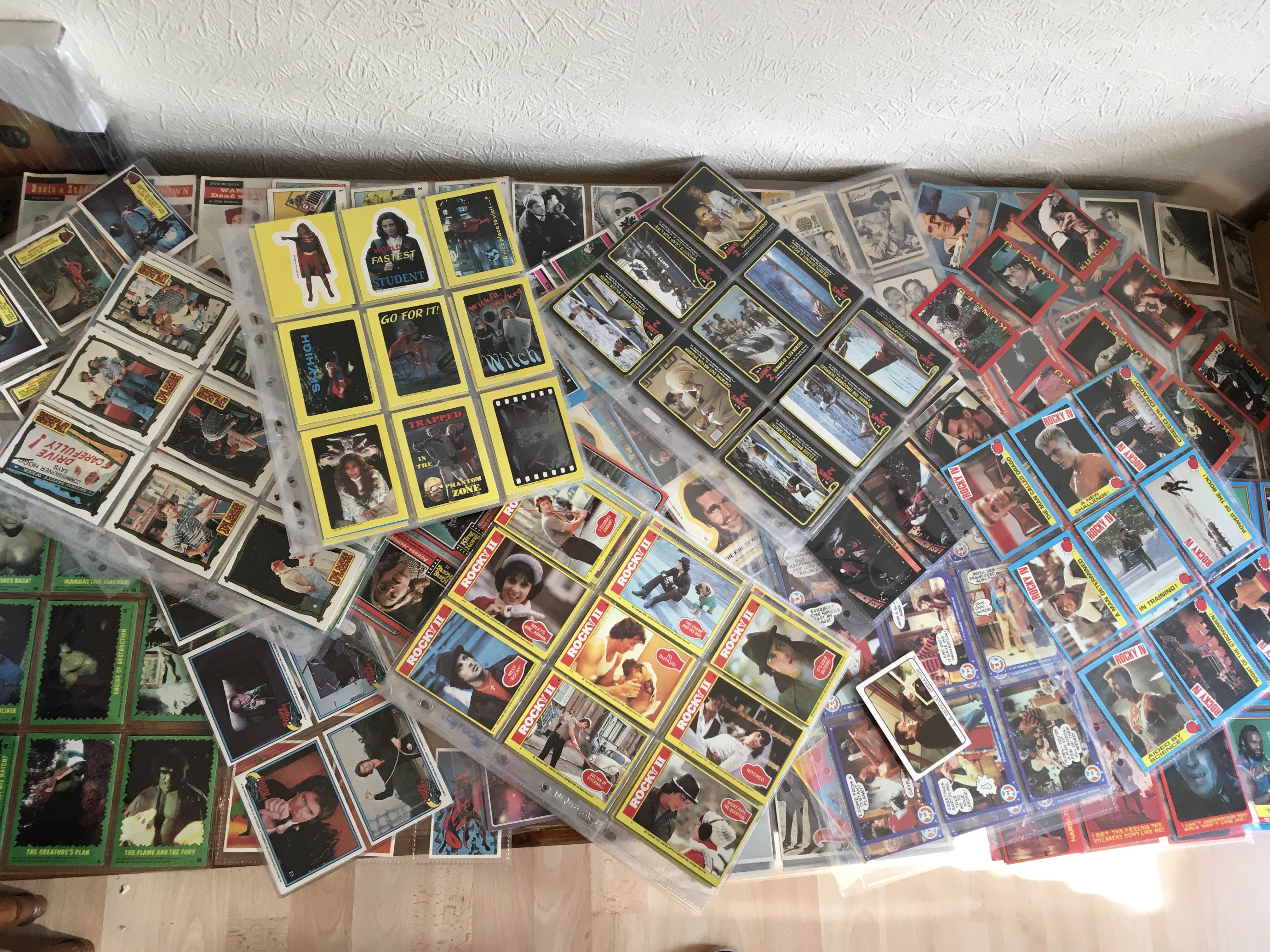 A collection of trading cards, some full sets incl