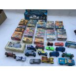 A collection of boxed Matchbox Diecast vehicles in